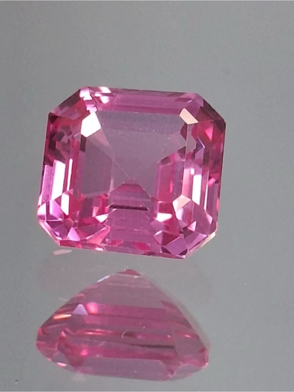 Natural Pink Sapphire  5.70 Ct Asscher Cut Certified Loose Gemstone